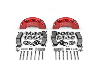 SSBC-USA B8-Brawler Front 8-Piston Direct Fit Caliper and Ceramic Brake Pad Upgrade Kit; Red Calipers (12-20 4WD F-150)