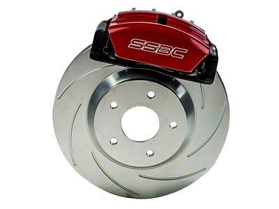 SSBC-USA Tri-Power Rear 3-Piston Quick Change Caliper and Semi-Metallic Brake Pad Upgrade Kit; Red (11-12 F-250 Super Duty)