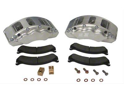 SSBC-USA V6 Front 6-Piston Quick Change Caliper and Semi-Metallic Brake Pad Upgrade Kit; Clear Anodized (11-12 F-250 Super Duty)