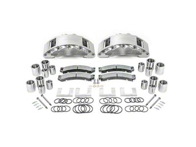 SSBC-USA Barbarian Front 8-Piston Direct Fit Caliper and Semi-Metallic Brake Pad Upgrade Kit; Clear Anodized Calipers (13-22 F-350 Super Duty SRW)