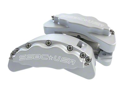 SSBC-USA Barbarian Front 8-Piston Direct Fit Caliper and Semi-Metallic Brake Pad Upgrade Kit; Clear Anodized Calipers (05-12 4WD F-350 Super Duty SRW)