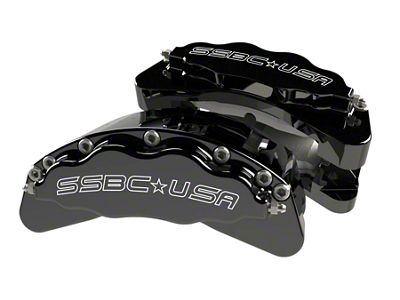 SSBC-USA Barbarian Rear 8-Piston Direct Fit Caliper and Semi-Metallic Brake Pad Upgrade Kit; Red Calipers (05-12 4WD F-350 Super Duty SRW)