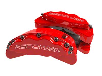 SSBC-USA Barbarian Rear 8-Piston Direct Fit Caliper and Semi-Metallic Brake Pad Upgrade Kit; Clear Anodized Calipers (05-12 4WD F-350 Super Duty SRW)