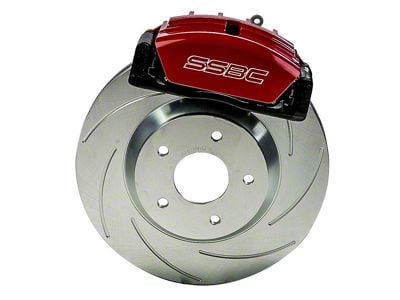 SSBC-USA Tri-Power Rear 3-Piston Quick Change Caliper and Semi-Metallic Brake Pad Upgrade Kit; Red Calipers (11-12 F-350 Super Duty SRW)
