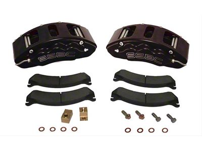 SSBC-USA V6 Front 6-Piston Quick Change Caliper and Semi-Metallic Brake Pad Upgrade Kit; Black (11-12 F-350 Super Duty SRW)
