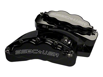 SSBC-USA B8-Brawler LT Front 8-Piston Direct Fit Caliper and Ceramic Brake Pad Upgrade Kit; Black Calipers (09-18 RAM 1500)
