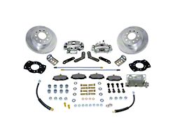 SSBC-USA Rear Drum to Disc Brake Conversion Kit with Built-In Parking Brake Assembly and Dimple Drilled/Slotted Rotors; Red Calipers (94-97 RAM 1500)