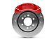 SSBC-USA B8-Brawler Front 8-Piston Direct Fit Caliper and Semi-Metallic Brake Pad Upgrade Kit with Cross-Drilled Slotted Rotors; Red Calipers (07-18 4WD Sierra 1500)