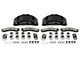 SSBC-USA Barbarian Rear 8-Piston Direct Fit Caliper and Semi-Metallic Brake Pad Upgrade Kit with Cross-Drilled Slotted Rotors; Black Calipers (11-24 Sierra 2500 HD)