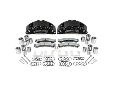 SSBC-USA Barbarian Rear 8-Piston Direct Fit Caliper and Semi-Metallic Brake Pad Upgrade Kit; Black Calipers (11-25 Sierra 2500 HD)