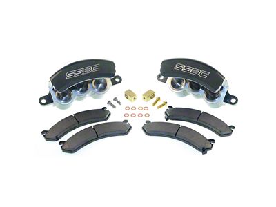 SSBC-USA Tri-Power Front 3-Piston Quick Change Caliper and High Performance Brake Pad Upgrade Kit; Black (01-06 Sierra 2500 HD)