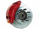 SSBC-USA Barbarian Front 8-Piston Direct Fit Caliper and Semi-Metallic Brake Pad Upgrade Kit with Cross-Drilled Slotted Rotors; Red Calipers (20-24 Sierra 3500 HD)