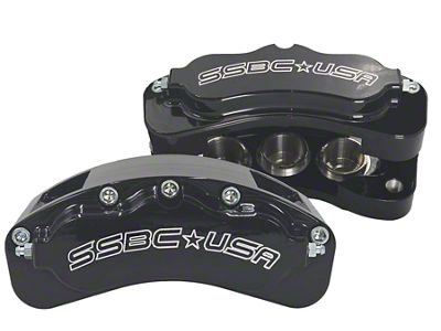 SSBC-USA B6-Brawler LT Front 6-Piston Direct Fit Caliper and Ceramic Brake Pad Upgrade Kit; Black Calipers (07-18 Silverado 1500)