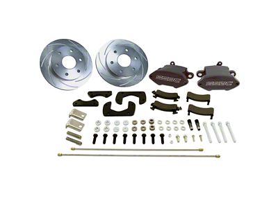 SSBC-USA Super Truck R1 Rear Disc Brake Conversion Kit with Built-In Parking Brake Assembly; Black Calipers (05-13 Silverado 1500 w/ Rear Drum Brakes)