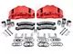 SSBC-USA Barbarian Front 8-Piston Direct Fit Caliper and Semi-Metallic Brake Pad Upgrade Kit with Cross-Drilled Slotted Rotors; Red Calipers (20-24 Silverado 3500 HD)