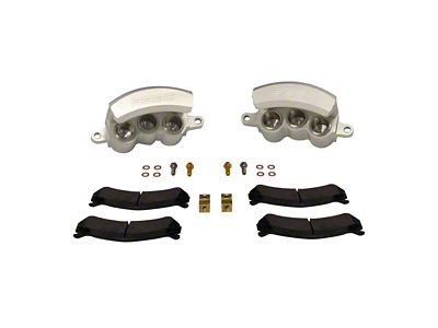SSBC-USA Tri-Power Front 3-Piston Quick Change Caliper and High Performance Brake Pad Upgrade Kit; Clear Anodized (01-06 Silverado 3500 HD)