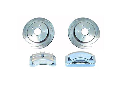 SSBC-USA Tri-Power Front 3-Piston Quick Change Caliper and High Performance Brake Pad Upgrade Kit; Clear Anodized (07-14 Yukon)