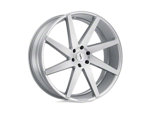 Status Brute Silver with Brushed Machined Face 5-Lug Wheel; 24x9.5; 15mm Offset (02-08 RAM 1500, Excluding Mega Cab)