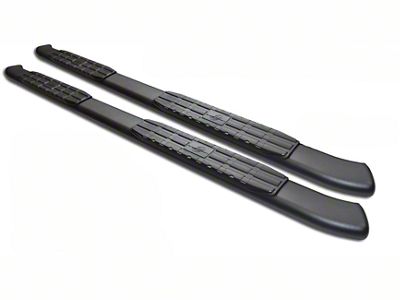 4X Series 4-Inch Oval Side Step Bars; Body Mount; Black (99-13 Sierra 1500 Extended Cab)