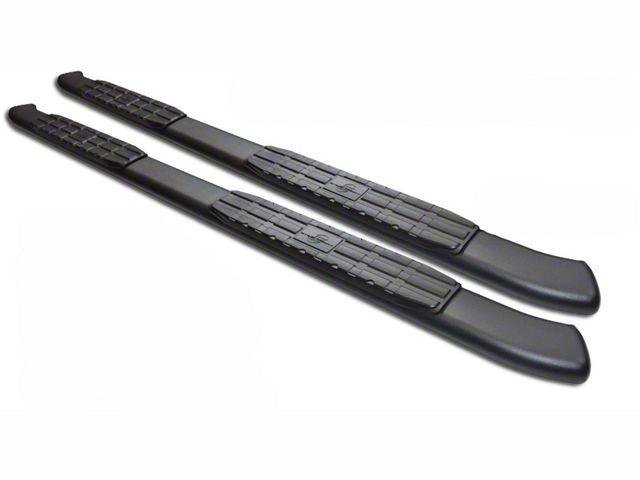 4X Series 4-Inch Oval Side Step Bars; Body Mount; Black (99-13 Silverado 1500 Extended Cab)