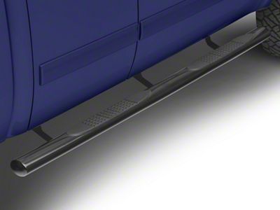 4X Series 4-Inch Oval Side Step Bars; Rocker Mount; Black (07-13 Silverado 1500 Extended Cab, Crew Cab)