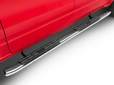 4X Series 4-Inch Oval Side Step Bars; Stainless Steel (19-25 RAM 1500 Crew Cab)