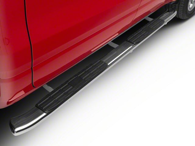 4X Series 4-Inch Oval Side Step Bars; All Stainless Steel (19-24 RAM 1500 Crew Cab)