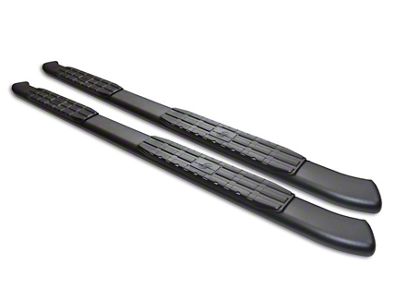 4X Series 4-Inch Oval Side Step Bars; Rocker Mount; Stainless Steel (07-13 Silverado 1500 Extended Cab, Crew Cab)