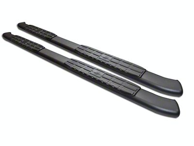 4X Series 4-Inch Oval Side Step Bars; Black (02-08 RAM 1500 Quad Cab)