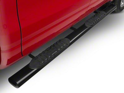 5-Inch Straight Oval Side Step Bars; Semi-Gloss Black (19-25 RAM 1500 Crew Cab)