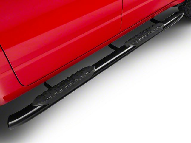 5-Inch Premium Oval Side Step Bars; Semi-Gloss Black (19-24 RAM 1500 Crew Cab)