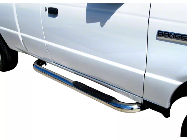 98 Ranger Steps Ranger 3-Inch Round Side Step Bars; Stainless Steel (98-11 Ranger ...