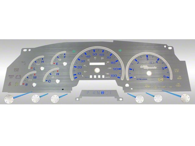 US Speedo Stainless Edition Gauge Face; MPH; Blue (97-98 F-150)