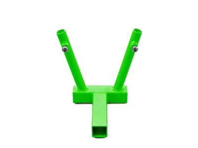 Steinjager Hitch Mounted Dual Flag Holder; Neon Green (Universal; Some Adaptation May Be Required)