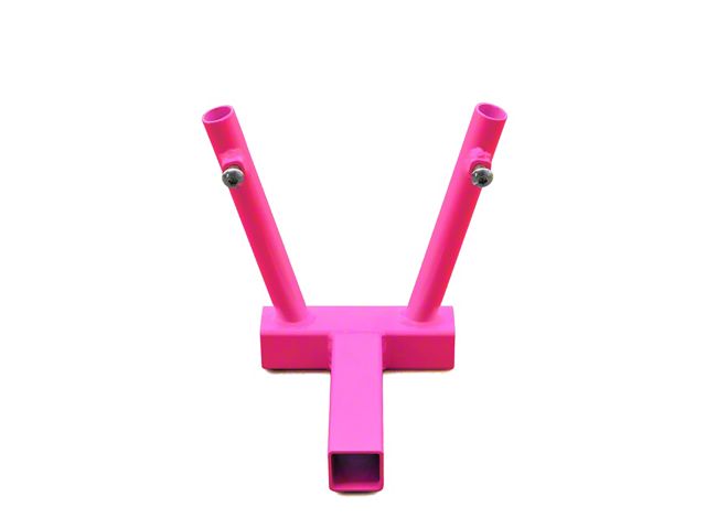 Steinjager Hitch Mounted Dual Flag Holder; Hot Pink (Universal; Some Adaptation May Be Required)