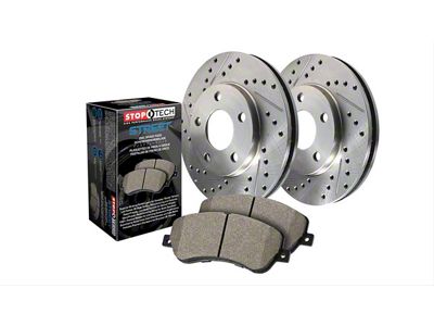 StopTech Sport Axle Drilled and Slotted 5-Lug Brake Rotor and Pad Kit; Front and Rear (Late 00-03 F-150 Lightning)