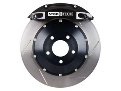 StopTech ST-40 Performance Slotted 2-Piece 5-Lug Front Big Brake Kit; Black Calipers (99-03 4WD F-150)