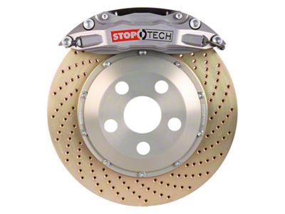 StopTech ST-40 Trophy Sport Drilled Coated 2-Piece 5-Lug Front Big Brake Kit; Silver Calipers (99-03 4WD F-150)