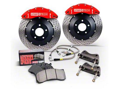 StopTech ST-60 Performance Drilled 2-Piece 6-Lug Front Big Brake Kit; Red Calipers (04-08 2WD F-150)