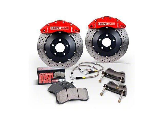StopTech ST-60 Performance Drilled 2-Piece 6-Lug Front Big Brake Kit; Red Calipers (04-08 2WD F-150)