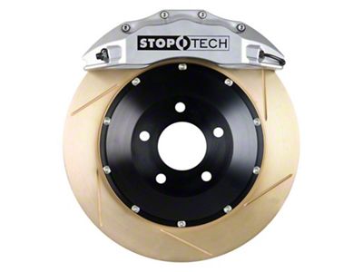 StopTech ST-60 Performance Slotted Coated 2-Piece 6-Lug Front Big Brake Kit; Silver Calipers (04-08 2WD F-150)