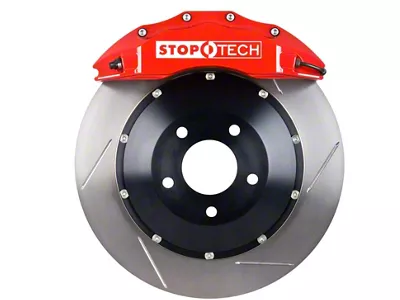 StopTech ST-60 Performance Slotted 2-Piece 6-Lug Front Big Brake Kit; Red Calipers (04-08 2WD F-150)