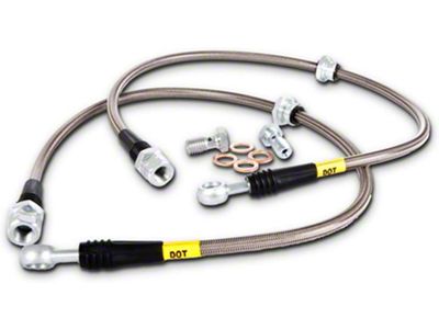 StopTech Stainless Steel Braided Brake Line Kit; Front (99-Early 00 4WD F-150)