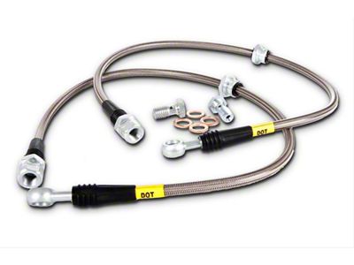 StopTech Stainless Steel Braided Brake Line Kit; Front (97-08 2WD F-150)
