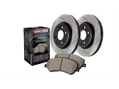 StopTech Street Axle Drilled 5-Lug Brake Rotor and Pad Kit; Front and Rear (Late 00-03 F-150 Lightning)