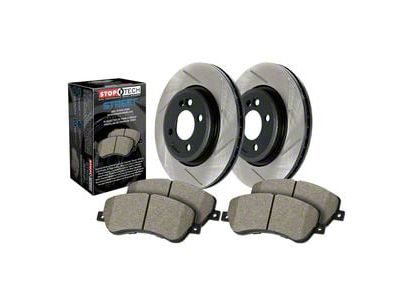 StopTech Street Axle Slotted 6-Lug Brake Rotor and Pad Kit; Front (04-08 2WD F-150)