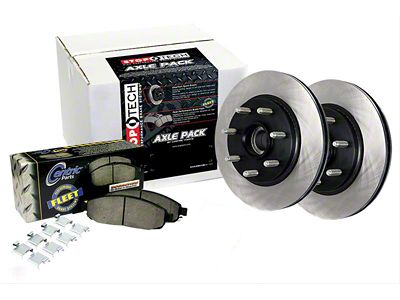 StopTech Truck Axle Slotted 5-Lug Brake Rotor and Pad Kit; Front (Late 00-03 2WD F-150, Excluding Lightning)