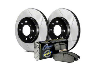 StopTech Truck Axle Slotted 8-Lug Brake Rotor and Pad Kit; Front (12-22 4WD F-350 Super Duty)