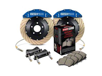 StopTech ST-60 Performance Drilled Coated 2-Piece Front Big Brake Kit with 380x32mm Rotors; Blue Calipers (99-06 Sierra 1500)