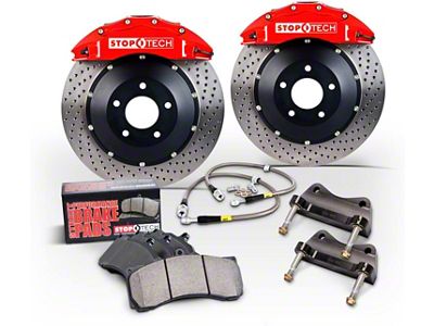 StopTech ST-60 Performance Drilled Coated 2-Piece Front Big Brake Kit with 380x35mm Rotors; Red Calipers (15-16 Sierra 1500)